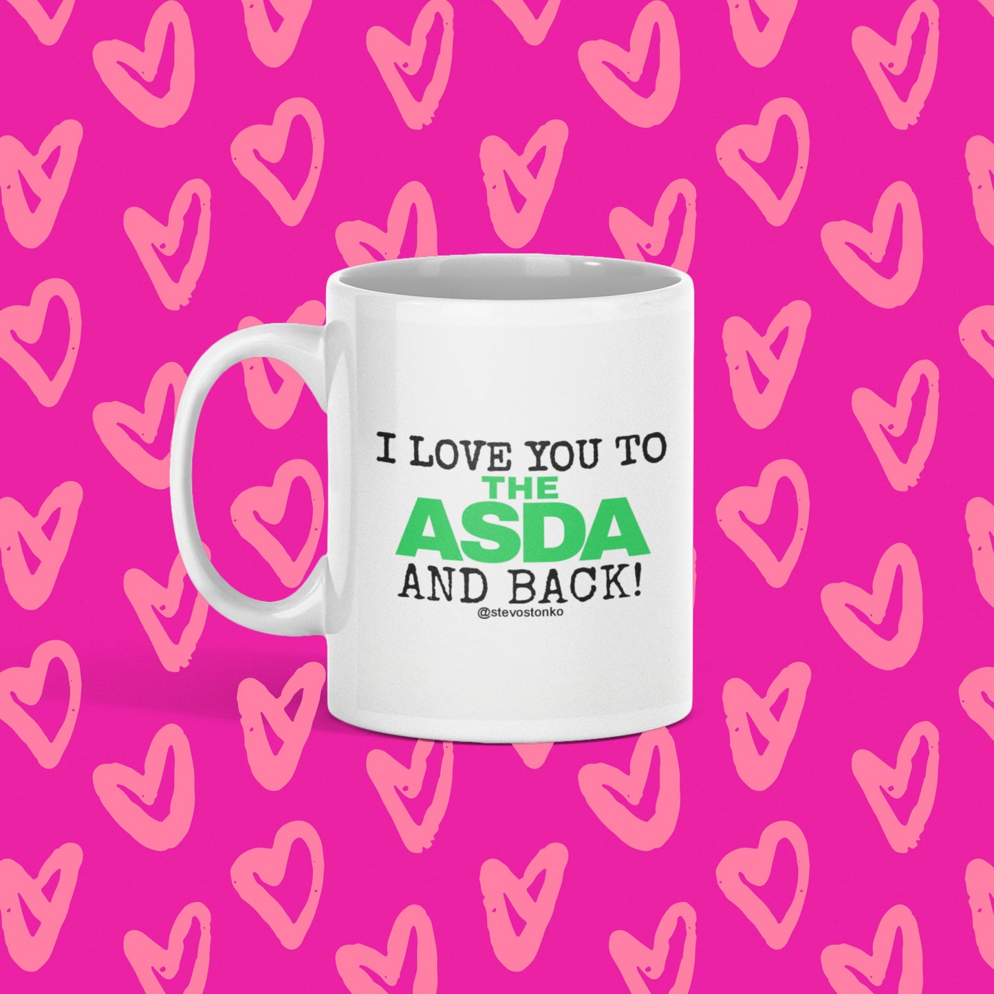 TO THE ASDA AND BACK Valentines Mug by Stevo