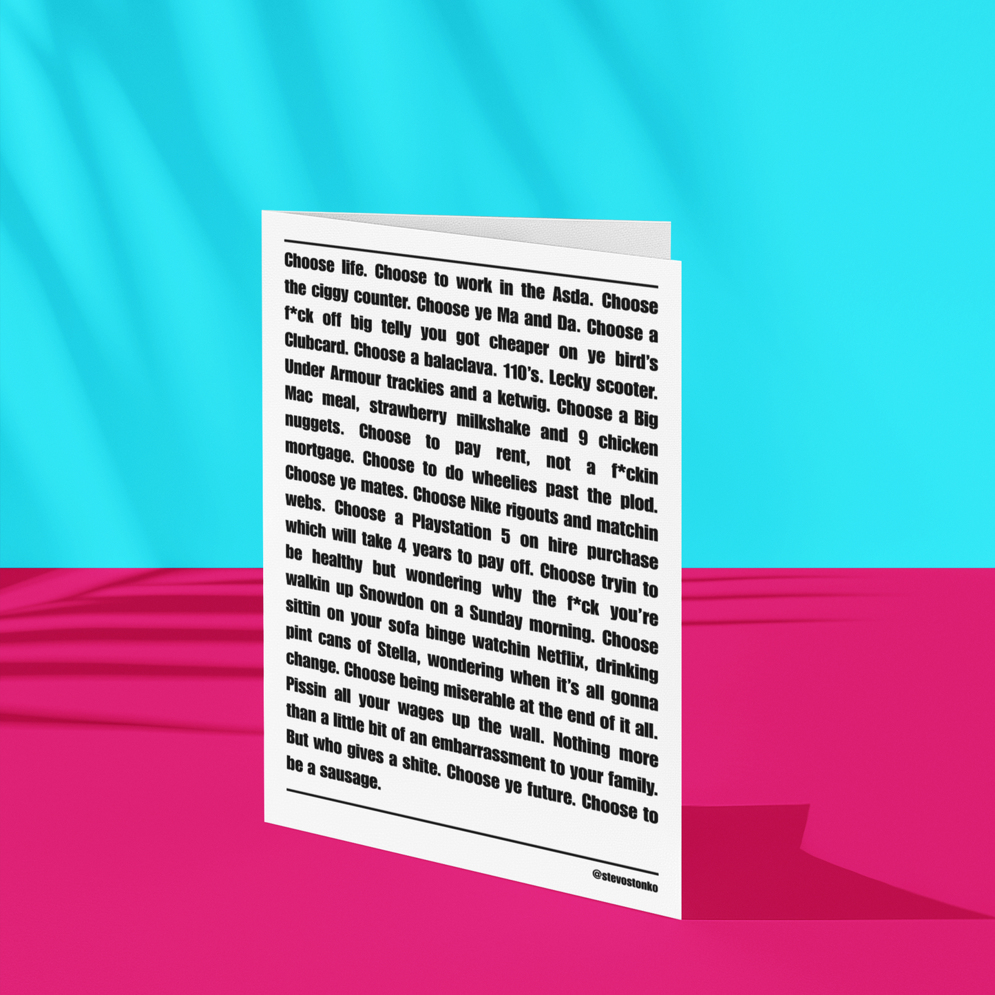 CHOOSE TO BE A SAUSAGE Card by Stevo