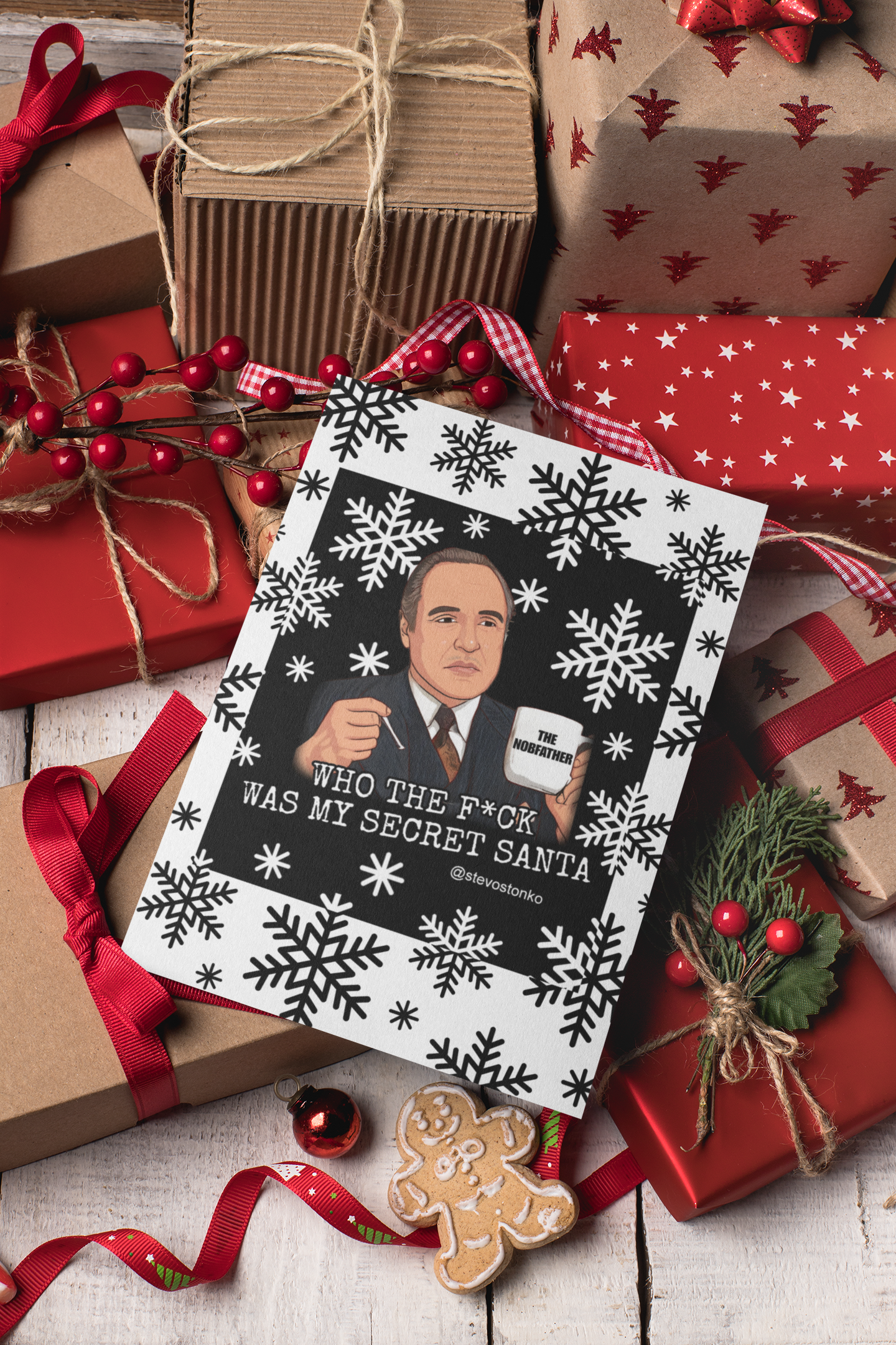 SECRET SANTA Christmas Card by Stevo