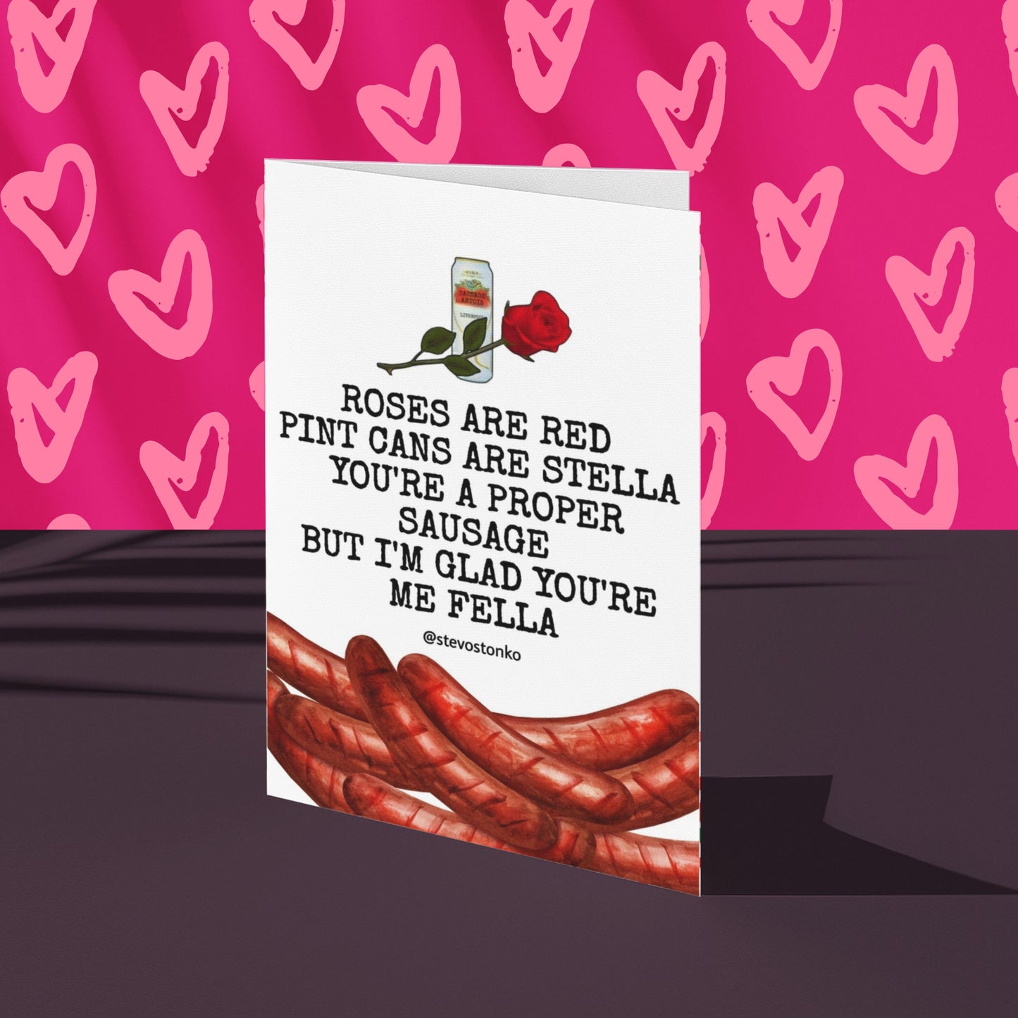 PROPER SAUSAGE Valentines Card by Stevo